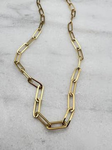 Small Gold Oval Chain Necklace