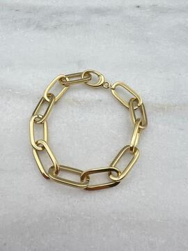 Large Gold Oval Chain Bracelet