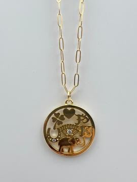 Good Luck Cutout Medallion Necklace